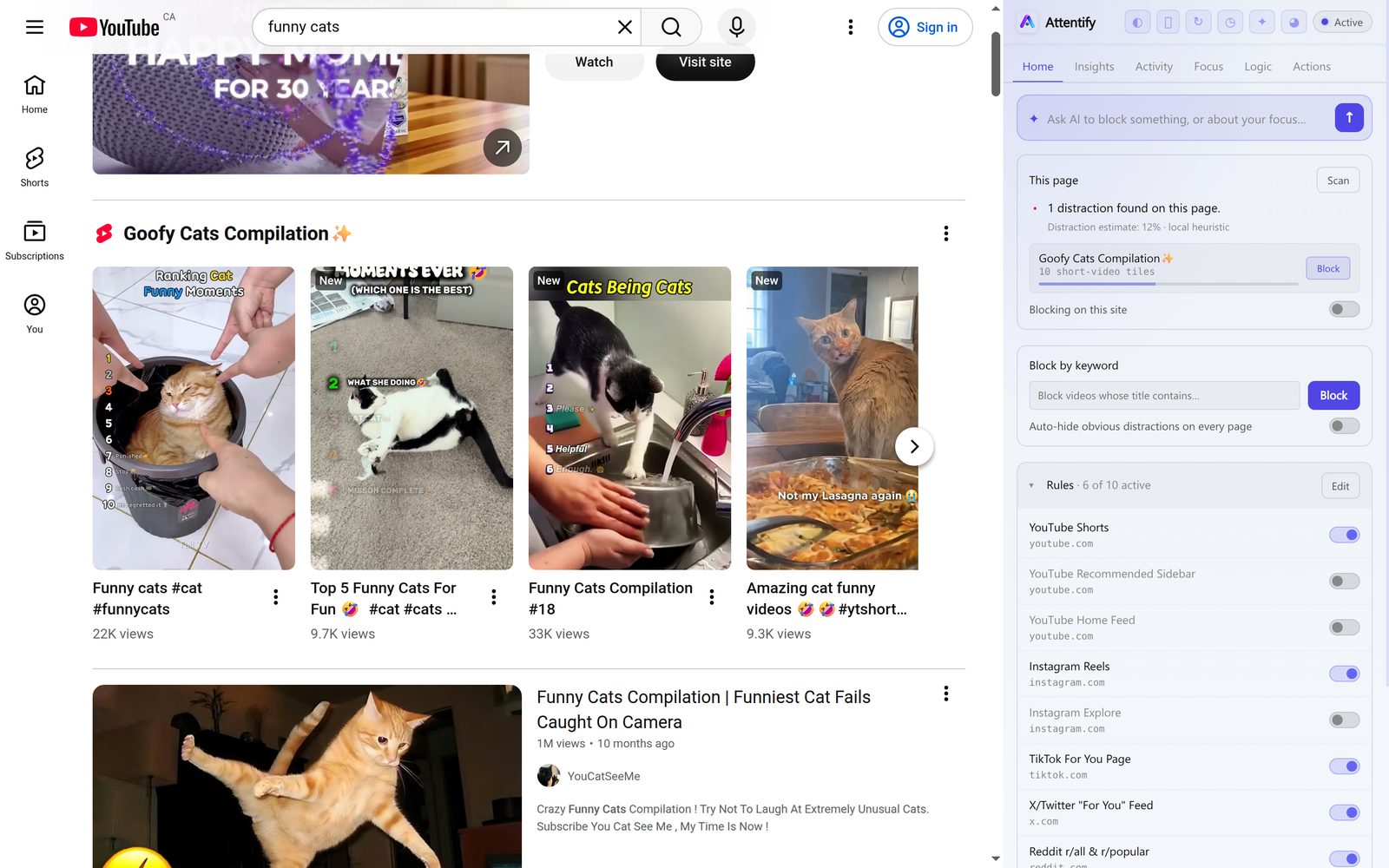 YouTube search, unblocked